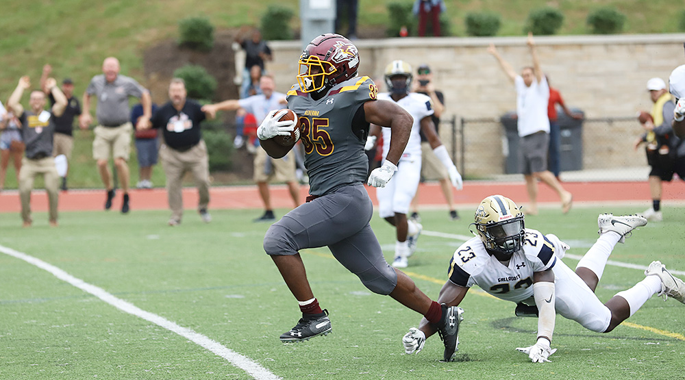 Alvernia running back Malcolm Carey breaks loose for the game-winning touchdown
