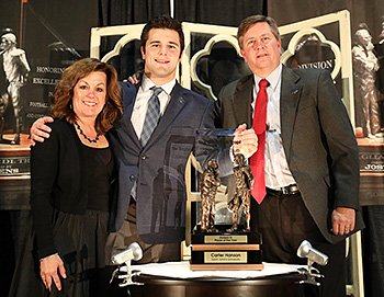 Carter Hanson and his parents