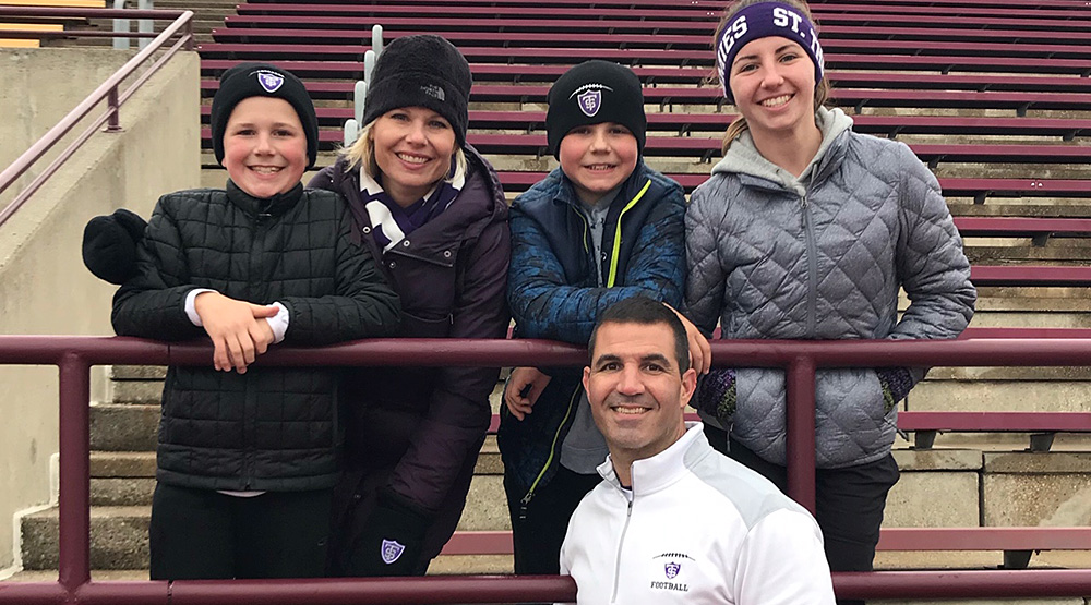 The Caruso family is all smiles following the Tommies' win at Concordia-Moorhead in September. (Caruso family photo)